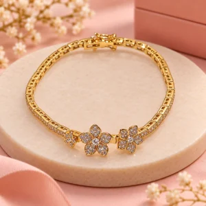 Pulseira Floral com Pedras – Lolita Joias