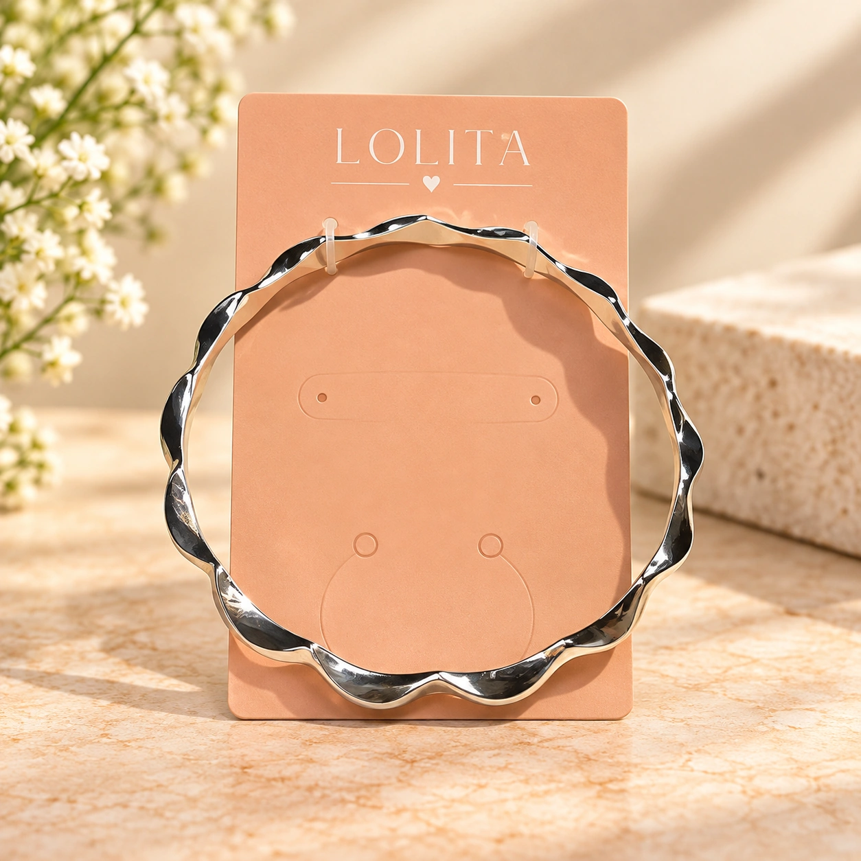 Bracelete Ondulado Prateado Lolita
